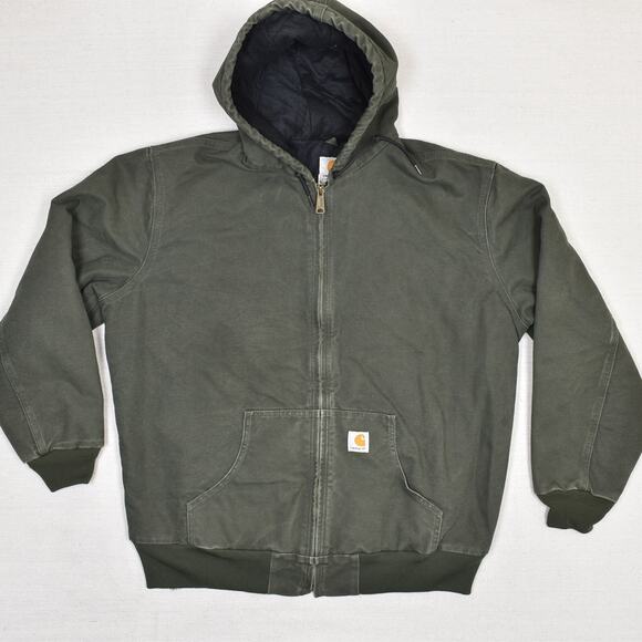 Carhartt Women's Bomber Jacket Quilt Lined Cotton Green Size XL WJ130 MOS - Picture 1 of 8